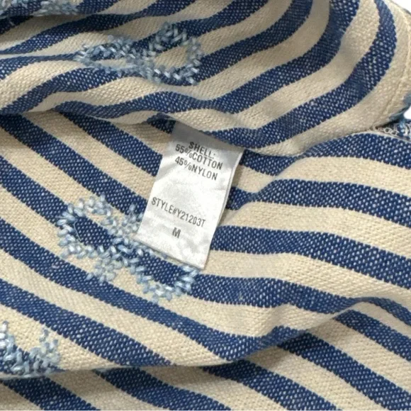 Tuckernuck Blue Stripe Mini Sullivan Embroidered Canvas Caftan Cover Up Size M - Picture 7 of 8